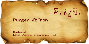 Purger Áron névjegykártya